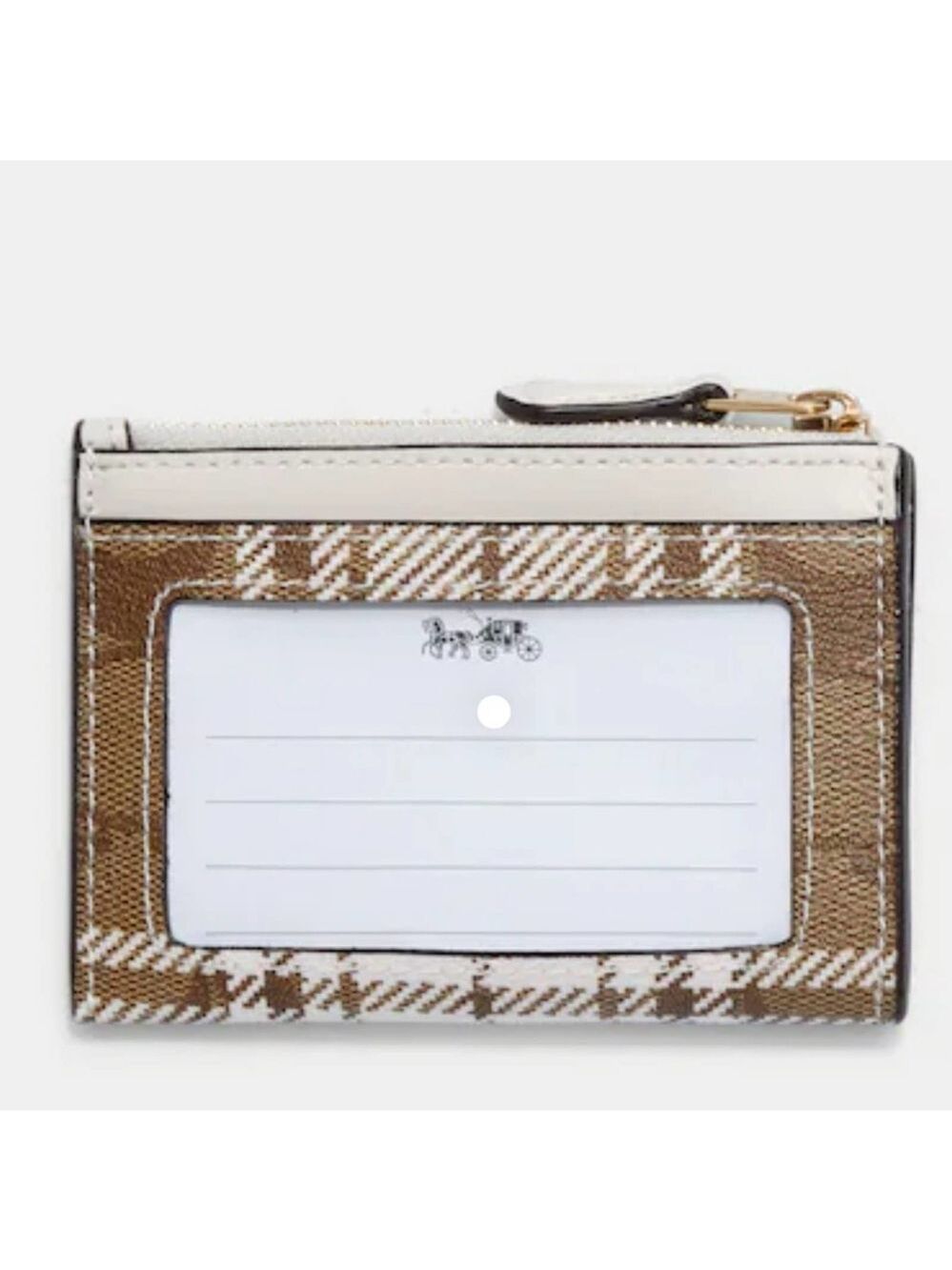 COACH MINI SKINNY ID CASE IN SIGNATURE CANVAS WITH HUNTING FISHING PLAID PRIN - Picture 2 of 2
